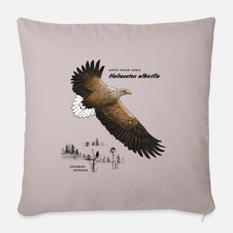Europäischer Seeadler - Sofakissenbezug 45 x 45 cm - helles Taupe