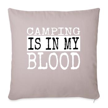 camping-car camping sweat à capuche camping blague présente - Housse de coussin décorative 45 x 45 cm - taupe clair - Devant