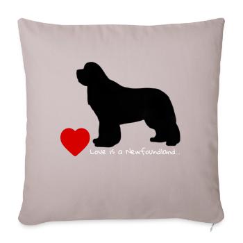 Love is a Newfoundland 008 - Sofa pillowcase 17,3'' x 17,3'' (45 x 45 cm) - light taupe - Front