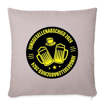Enterrement de vie de garçon 2024 - Housse de coussin décorative 45 x 45 cm - taupe clair - Devant