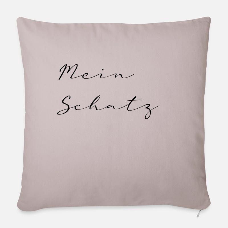 Mein Schatz - Sofakissenbezug 45 x 45 cm - helles Taupe