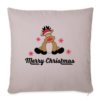 Merry Christmas Greetings - Sofa pillowcase 17,3'' x 17,3'' (45 x 45 cm) - light taupe - Front