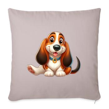 basset 8 - Housse de coussin décorative 45 x 45 cm - taupe clair - Devant