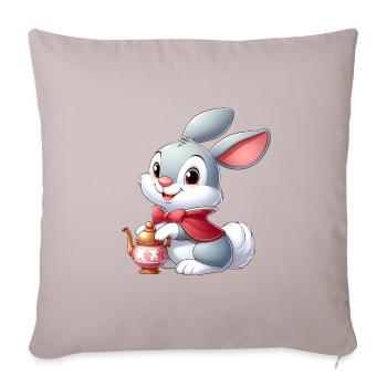 lapin 12 - Housse de coussin décorative 45 x 45 cm - taupe clair - Devant