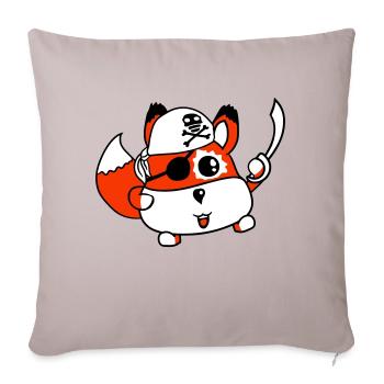 Little Cute Fox Pirate Animal Saber Eye Patch - Sofa pillowcase 17,3'' x 17,3'' (45 x 45 cm) - light taupe - Front