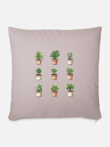 Flower Pots - Sofakissenbezug 45 x 45 cm - helles Taupe
