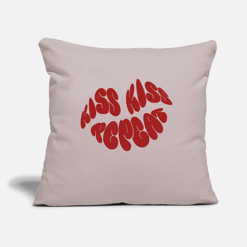 Baiser Baiser Répéter Housse de coussin décorative 45 x 45 cm
