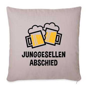 Junggesellenabschied (Bier Bayrische Bierkrüge 2C) - Sofakissenbezug 45 x 45 cm - helles Taupe - Vorne