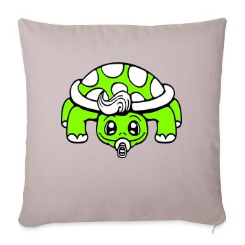 Tortue Bébé Sucette Petit Enfant Bambin - Housse de coussin décorative 45 x 45 cm - taupe clair - Devant