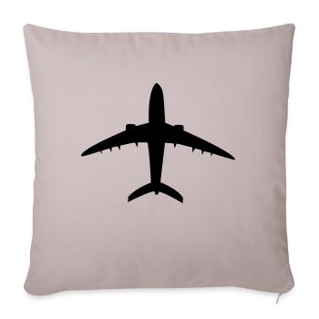 Flugzeug - Sofakissenbezug 45 x 45 cm - helles Taupe - Vorne