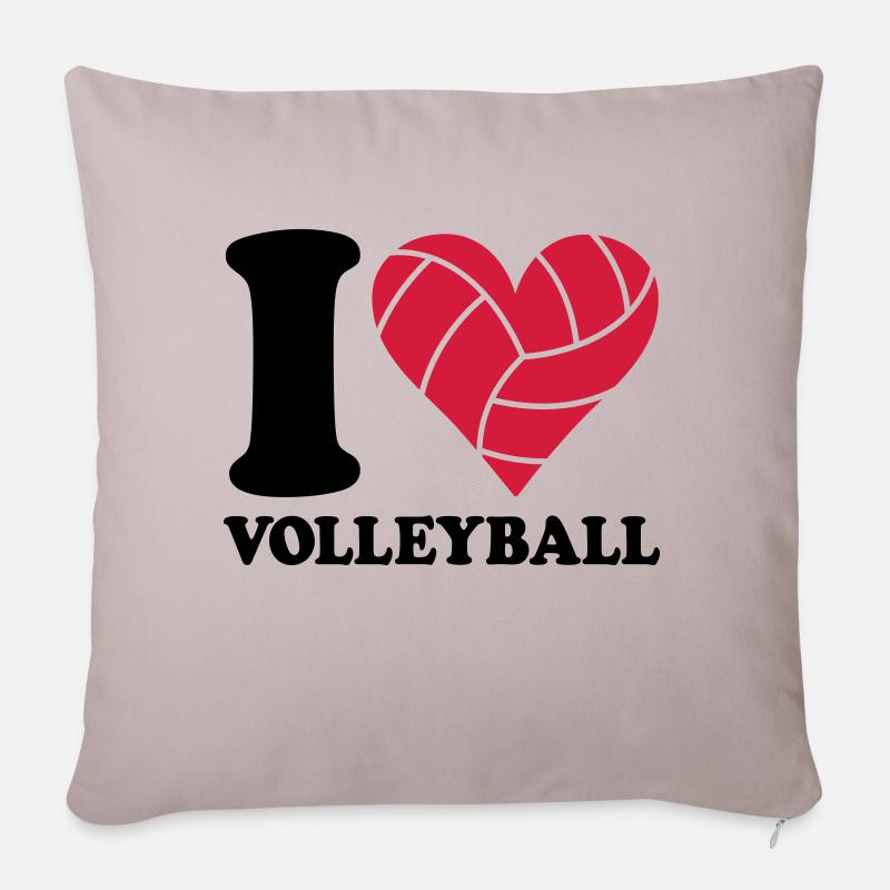 I love Volleyball - Sofakissenbezug 45 x 45 cm - helles Taupe