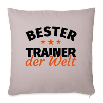 Trainer Geschenk - Sofakissenbezug 45 x 45 cm - helles Taupe - Vorne