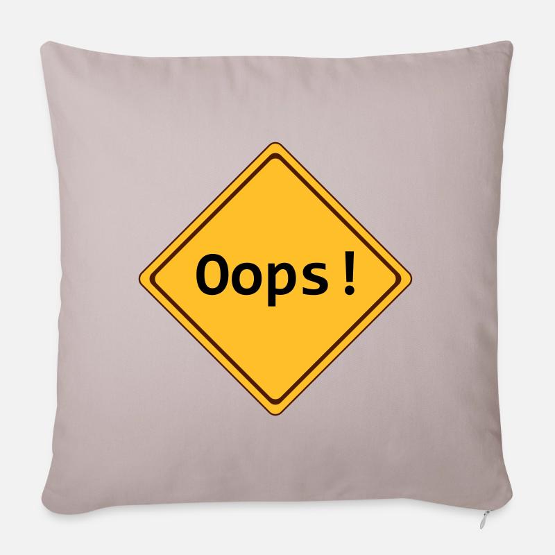 error, oops!, anpassbar - Sofakissenbezug 45 x 45 cm - helles Taupe