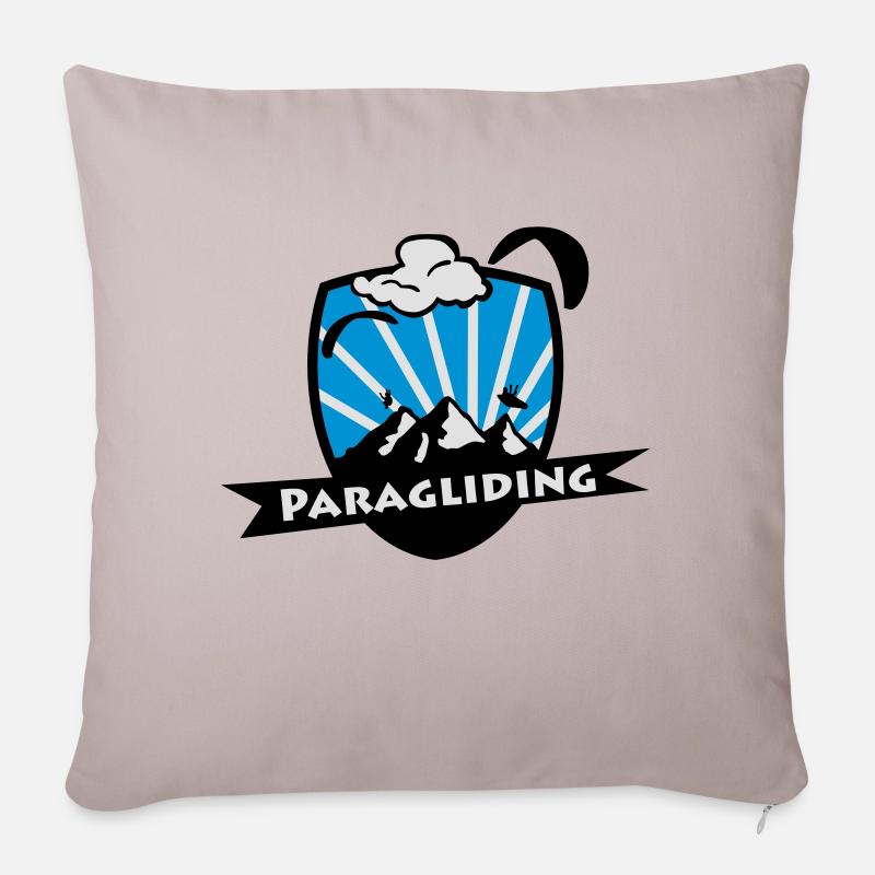 Paragliding / Paraglider Logo - Sofakissenbezug 45 x 45 cm - helles Taupe
