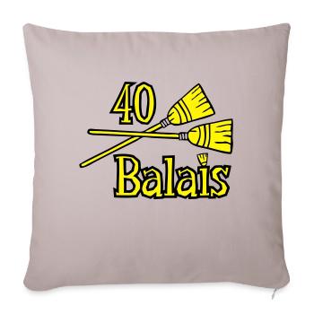 40 Jahre Besen - Sofakissenbezug 45 x 45 cm - helles Taupe - Vorne