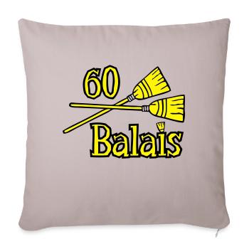 60 Jahre Besen - Sofakissenbezug 45 x 45 cm - helles Taupe - Vorne
