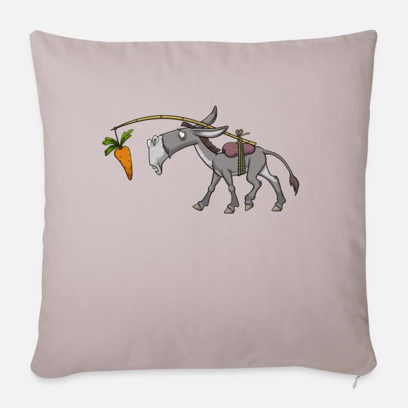 Esel Muli Maultier - Sofakissenbezug 45 x 45 cm - helles Taupe