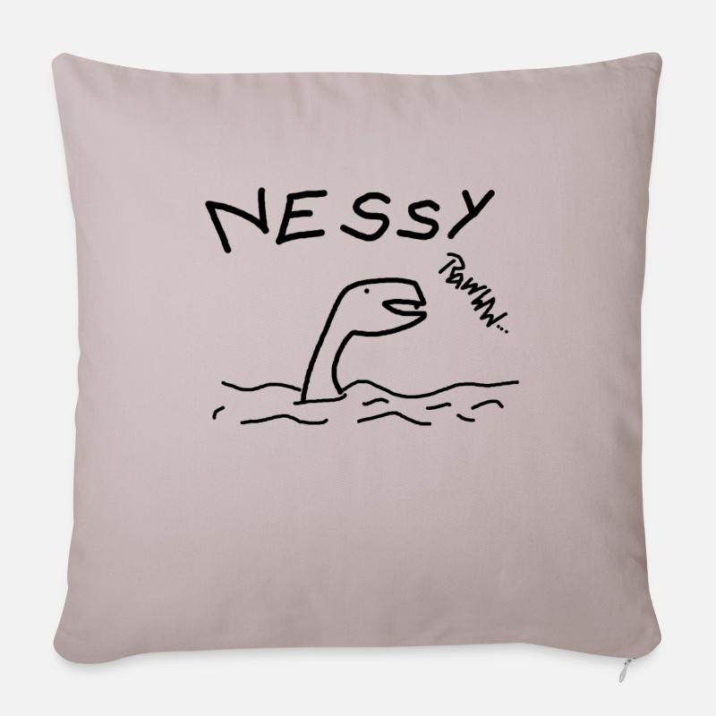Nessy Vanessa Tshirt Druck Vani Lochness - Sofakissenbezug 45 x 45 cm - helles Taupe