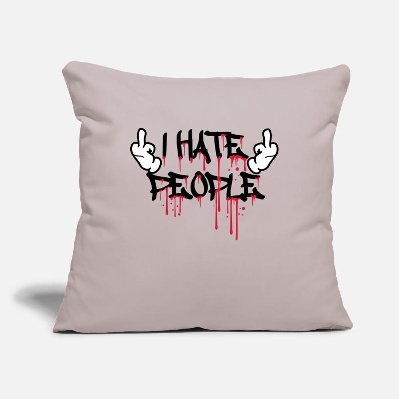 cool i hate people text graffiti spray drops blu Sofa pillowcase 17,3'' x 17,3'' (45 x 45 cm)