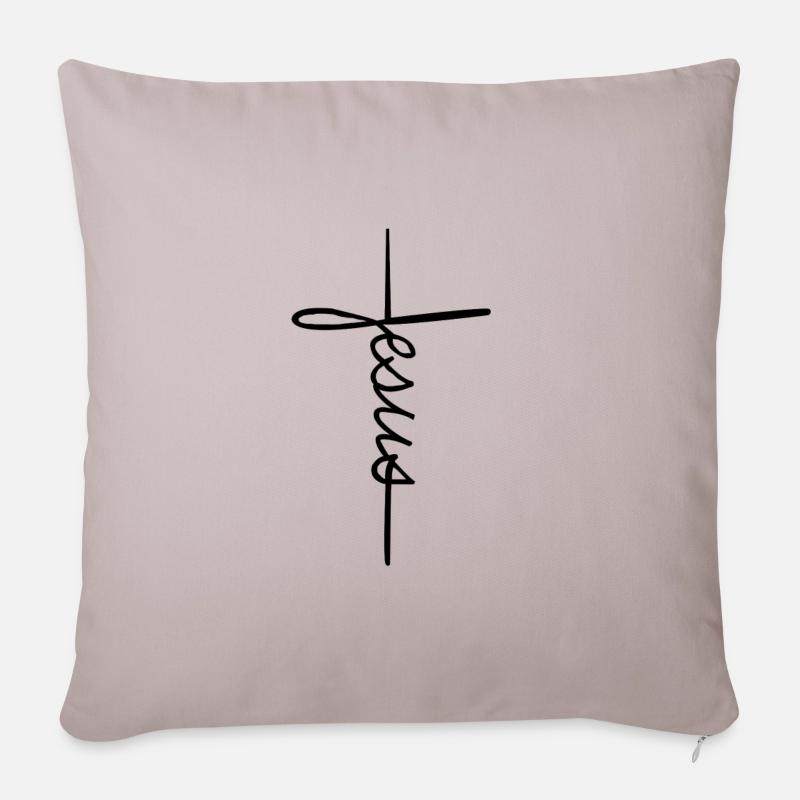 Jesus - Sofakissenbezug 45 x 45 cm - helles Taupe