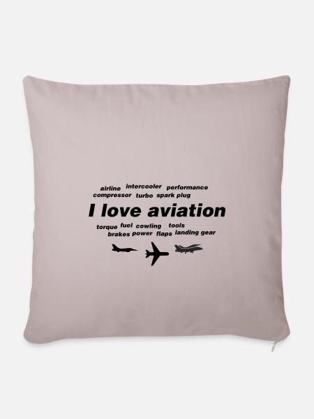 I love aviation - Sofakissenbezug 45 x 45 cm - helles Taupe