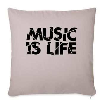 musicislifebreak - Housse de coussin décorative 45 x 45 cm - taupe clair - Devant