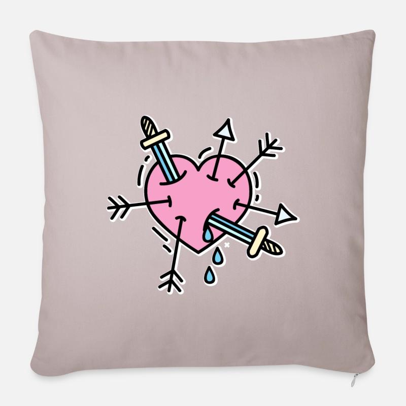 broken heart - Sofakissenbezug 45 x 45 cm - helles Taupe