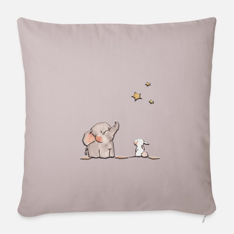 Baby Elefant - Sofakissenbezug 45 x 45 cm - helles Taupe