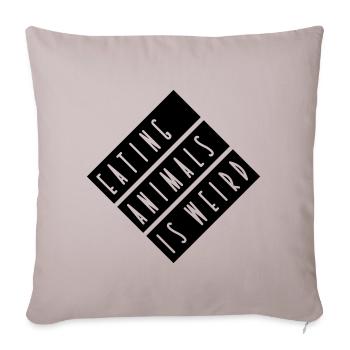 EATING ANIMALS IS WEIRD - stripes - Sofa pillowcase 17,3'' x 17,3'' (45 x 45 cm) - light taupe - Front