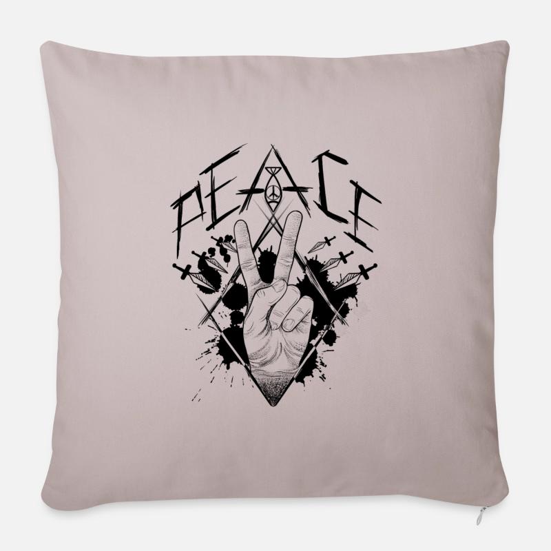 Peace2 - Sofakissenbezug 45 x 45 cm - helles Taupe