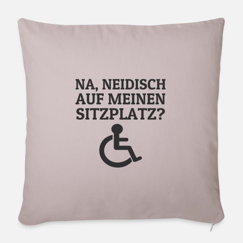 Rollstuhlfahrer Rollifahrer Rollstuhl Sprüche - Sofakissenbezug 45 x 45 cm - helles Taupe