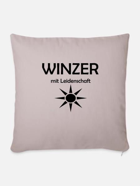 Winzer Geschenk - Sofakissenbezug 45 x 45 cm - helles Taupe