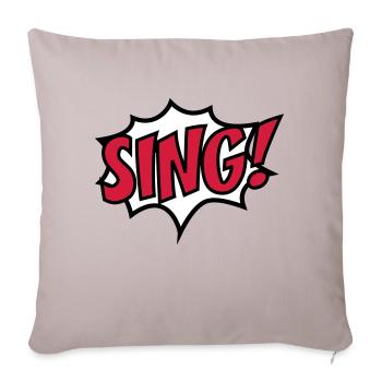 sing - Sofa pillowcase 17,3'' x 17,3'' (45 x 45 cm) - light taupe - Front