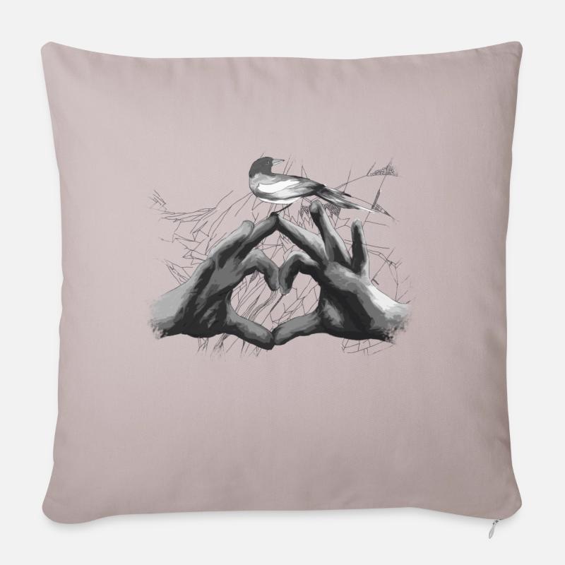 graphique heart - Housse de coussin décorative 45 x 45 cm - taupe clair