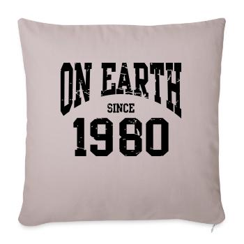 Birthday - On Earth Since 1980 - Geburtstag - Housse de coussin décorative 45 x 45 cm - taupe clair - Devant