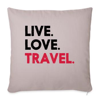 LIVE. LOVE. TRAVEL. - Housse de coussin décorative 45 x 45 cm - taupe clair - Devant