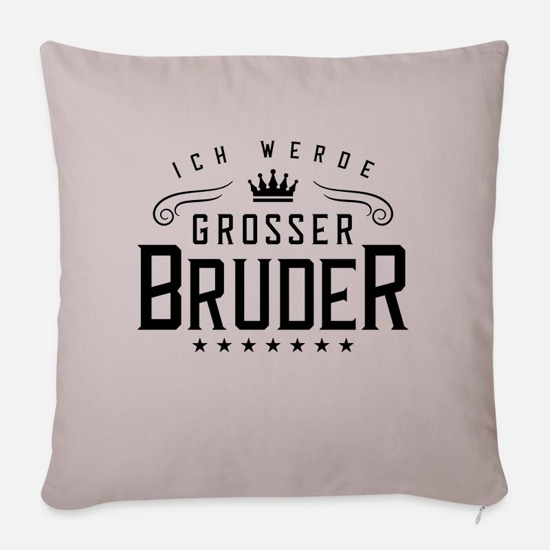 ich werde grosser bruder - Sofakissenbezug 45 x 45 cm - helles Taupe