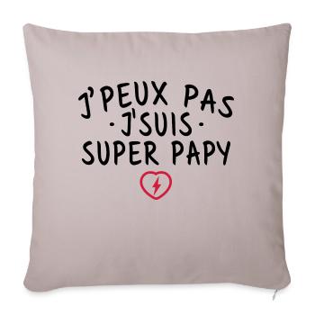 Je peux pas je suis super papy - Housse de coussin décorative 45 x 45 cm - taupe clair - Devant