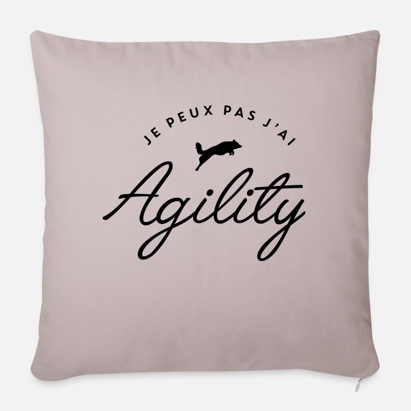 je peux pas j'ai agility - Housse de coussin décorative 45 x 45 cm - taupe clair