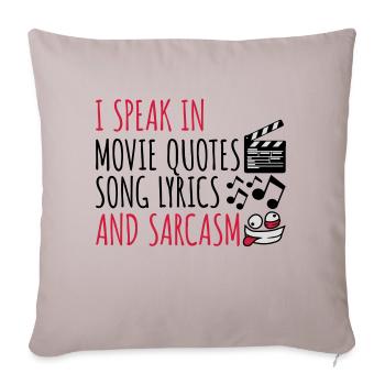 speak lyrics and sarcasm - Sofa pillowcase 17,3'' x 17,3'' (45 x 45 cm) - light taupe - Front