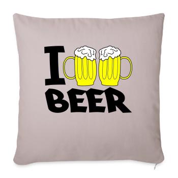 i love beer - Sofa pillowcase 17,3'' x 17,3'' (45 x 45 cm) - light taupe - Front