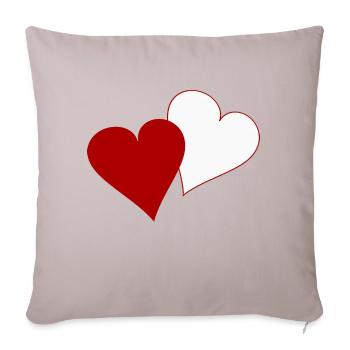 Hearts - Sofa pillowcase 17,3'' x 17,3'' (45 x 45 cm) - light taupe - Front
