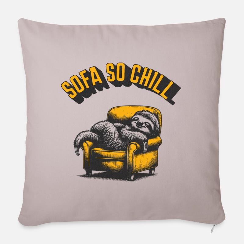 Sofa so Chill Faultier - Sofakissenbezug 45 x 45 cm - helles Taupe
