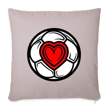 Amour du coeur de football - Housse de coussin décorative 45 x 45 cm - taupe clair - Devant