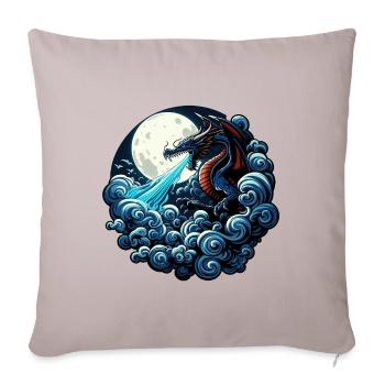 Dragon mystique respirant de l’eau au clair de lune - Housse de coussin décorative 45 x 45 cm - taupe clair - Devant