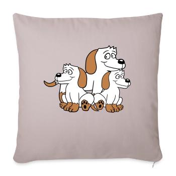 Three Dogs Family Child Mother Father Dad Mom Sweet - Sofa pillowcase 17,3'' x 17,3'' (45 x 45 cm) - light taupe - Front
