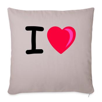 Je cœur - Housse de coussin décorative 45 x 45 cm - taupe clair - Devant