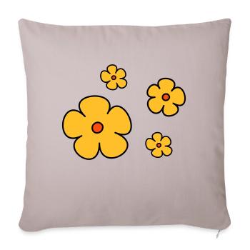 Flowers tricolor - Sofa pillowcase 17,3'' x 17,3'' (45 x 45 cm) - light taupe - Front
