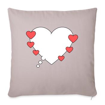 Thought bubble with hearts - Sofa pillowcase 17,3'' x 17,3'' (45 x 45 cm) - light taupe - Front