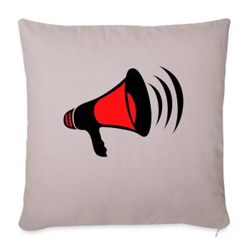 mega, megaphone, megaphone, demonstrate, call, cry - Sofa pillowcase 17,3'' x 17,3'' (45 x 45 cm) - light taupe - Front
